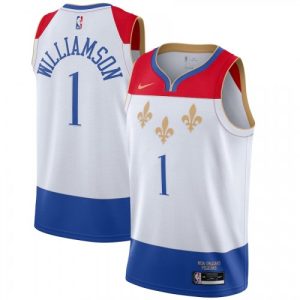 Men's New Orleans Pelicans Zion Williamson #1 Exceptional Nike White 2020/21 Swingman Jersey City Edition