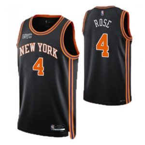 Men's New York Knicks Derrick Rose #4 Nike Black High - quality 2021/22 Swingman NBA Jersey City Edition