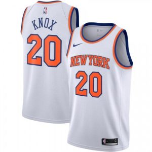 Men's New York Knicks Kevin Knox #20 Nike White 2019/20 Swingman Jersey Fabulous Association Edition