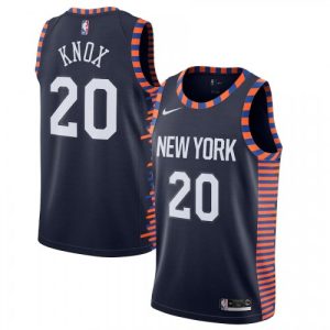 Men's New York Knicks Kevin Knox II #20 Nike Navy 2019/20 Finished Swingman Jersey City Stunning Edtion