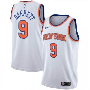 Men's New York Knicks RJ Barrett #9 Nike White 2019/20 Swingman Jersey Association Edition Admirable