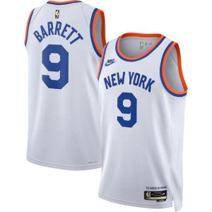 Men's New York Knicks RJ Barrett #9 White 2021/22 Superb Swingman Jersey Classic Edition