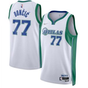 Men's Notable Dallas Mavericks Luka Doncic #77 White 2021/22 Swingman Jersey City Edition