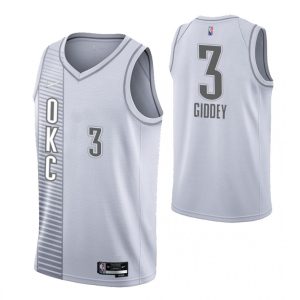 Men's Oklahoma City Classy Thunder Josh Giddey #3 Nike Gray 2021/22 Swingman Jersey City Edition