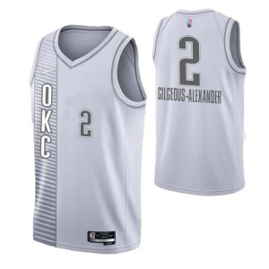 Men's Oklahoma City Thunder Alexander #2 Nike White 2021/22 Swingman NBA Jersey City Edition Superior