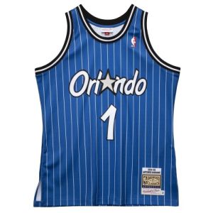 Men's Orlando Magic Anfernee Hardaway #1 Throwback Blue 94 95 Hardwood Premium Classics Jersey