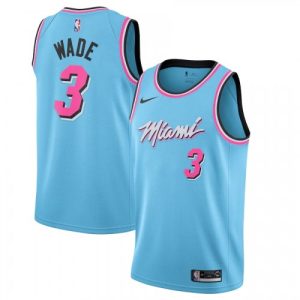 Men's Phenomenal Miami Heat Dwyane Wade #3 Nike Blue 2019/20 Finished Swingman Jersey City Edition