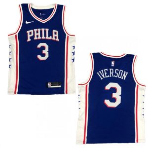 Men's Philadelphia 76ers Allen Iverson #3 Nike Royal Stunning Swingman Jersey Icon Edition