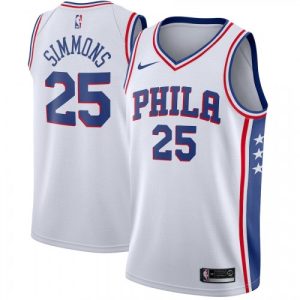 Men's Philadelphia 76ers Ben Gorgeous Simmons Nike #25 White Swingman Jersey Association Edition