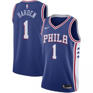 Men's Philadelphia 76ers James Harden #1 Nike Royal Fabulous 2021/22 Swingman Jersey Icon Edition