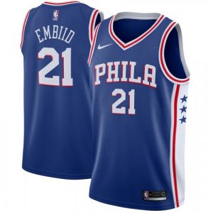 Men's Philadelphia 76ers Joel Embiid #21 Bule Swingman Jersey Icon Enchanting Edition