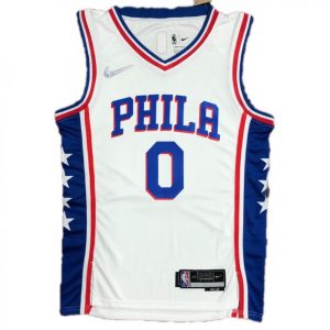 Men's Philadelphia 76ers Tyrese Maxey #0 Nike White 2021/22 Swingman NBA Jersey Icon Alluring Edition