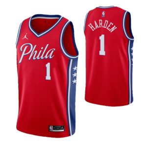 Men's Philadelphia High - quality 76ers James Harden #1 Jordan Red Swingman Jersey Icon Edition