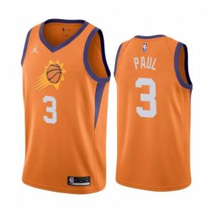 Men's Phoenix Suns Chris Paul #3 Jordan Orange Dashing 2020/21 Swingman Jersey Statement Edition