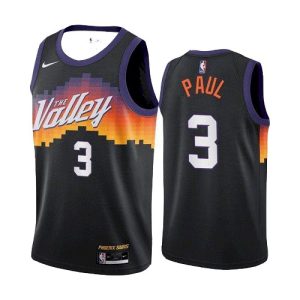Men's Phoenix Suns Chris Paul #3 Nike Black 2021 Elegant Swingman Jersey City Edition