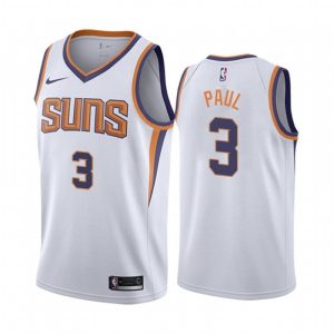 Men's Phoenix Suns Chris Paul Dashing #3 Nike White 2019/20 Swingman Jersey Association Edition