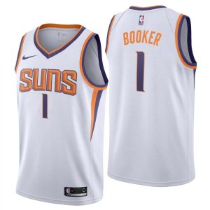Men's Phoenix Suns Devin Booker #1 Nike White 2019/20 Swingman Jersey Association Edition Dashing