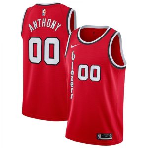 Men's Portland Trail Blazers Carmelo Anthony #00 Nike Red Classy Swingman Jersey Classic Edition