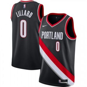 Men's Portland Trail Blazers Damian Lillard #0 Nike Black 2020/21 Swingman Jersey – Stunning Icon Edition