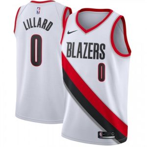 Men's Portland Trail Blazers Damian Lillard #0 Nike White Swingman Jersey Luxurious Association Edition