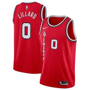 Men's Portland Trail Blazers Damian Lillard Admirable #0 Nike Red Swingman Jersey Classic Edition