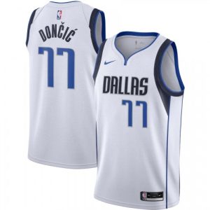 Men's Premium Dallas Mavericks Luka Doncic #77 Nike White 2020/21 Swingman Jersey Association Edition