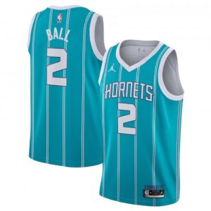 Men's Remarkable Charlotte Hornets Lamelo Ball #2 Jordan Green 20/21 Swingman Jersey Association Edition