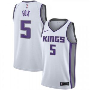 Men's Sacramento Kings De'Aaron Fox #5 Nike Exceptional White Swingman Jersey Association Edition