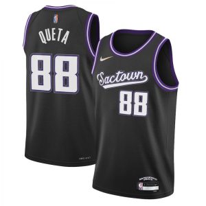 Men's Sacramento Kings Neemias Queta #88 Admirable Nike Black 2021/22 Swingman NBA Jersey City Edition