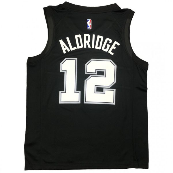 Men's San Antonio Spurs Lamarcus Aldridge #12 Nike Black 20/21 Swingman Jersey City Terrific Edition - Image 3