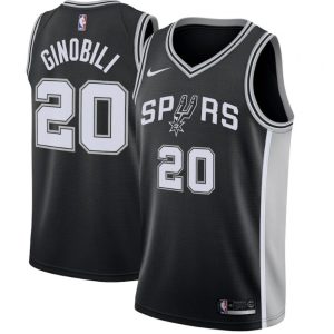 Men's San Antonio Spurs Manu Ginobili #20 Nike Black 2020/21 Swingman Distinguished Jersey Icon Edition