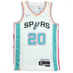 Men's San Antonio Spurs Manu Ginobili Amazing #20 Nike White 2021/22 Swingman Jersey City Edition