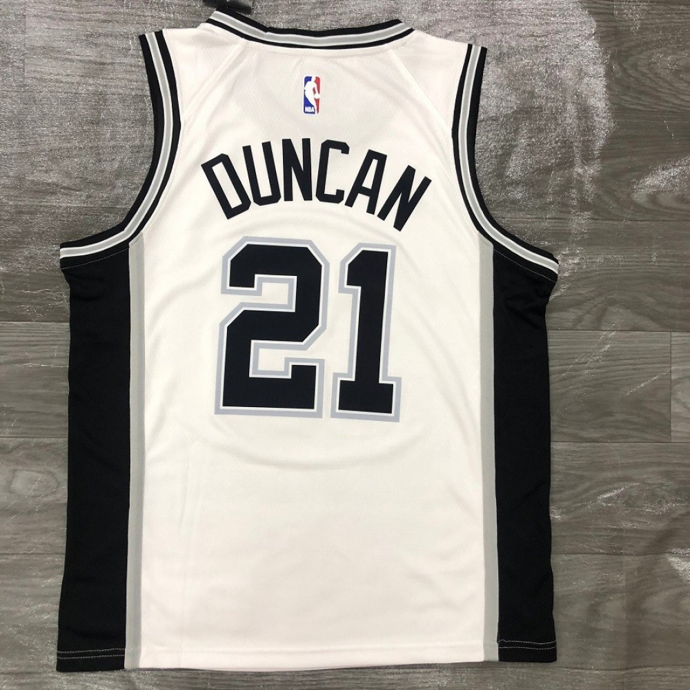 Men's San Antonio Spurs Tim Duncan #21 Nike White Unique 2020/21 Swingman Jersey Association Edition - Image 3