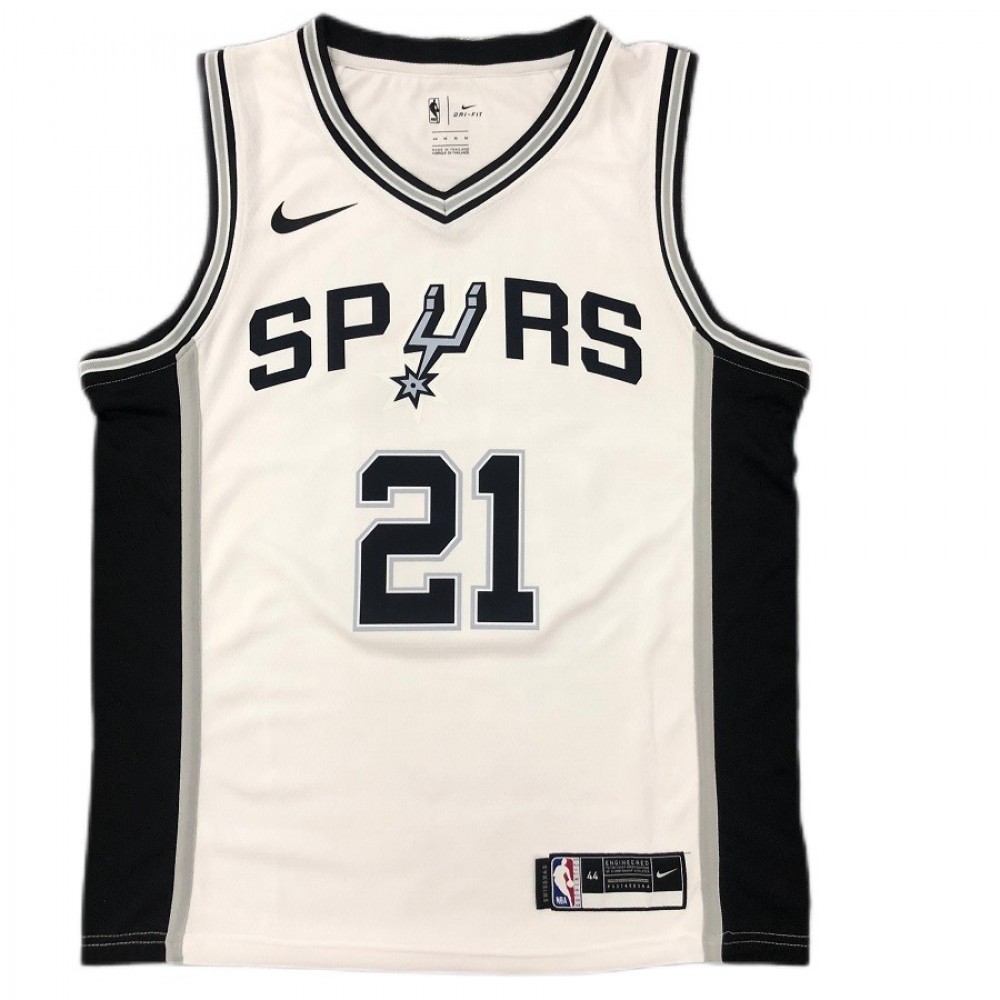 Men's San Antonio Spurs Tim Duncan #21 Nike White Unique 2020/21 Swingman Jersey Association Edition