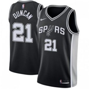 Men's San Antonio Spurs Tim Refined Duncan #21 Nike Black 2020/21 Swingman Jersey Icon Edition