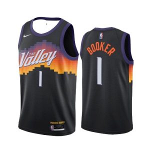 Men's Splendid Phoenix Suns Devin Booker #1 Nike Black 2021 Swingman Jersey City Edition