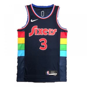 Men's Terrific Philadelphia 76ers Allen Iverson #3 Nike Navy 2021/22 Swingman NBA Jersey City Edition