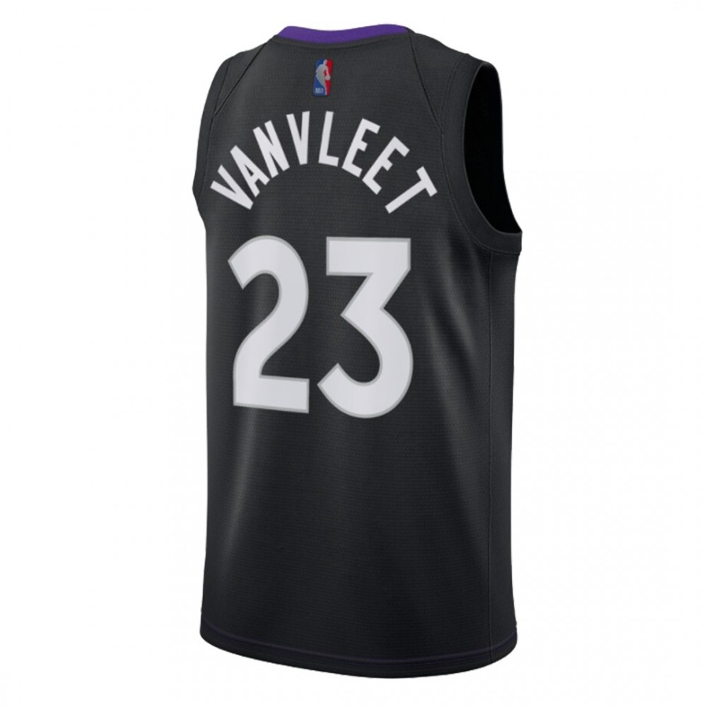 Men's Toronto Raptors Fred Striking VanVleet #23 Nike Black&Purple 2021 Swingman Jersey Earned Edition - Image 2