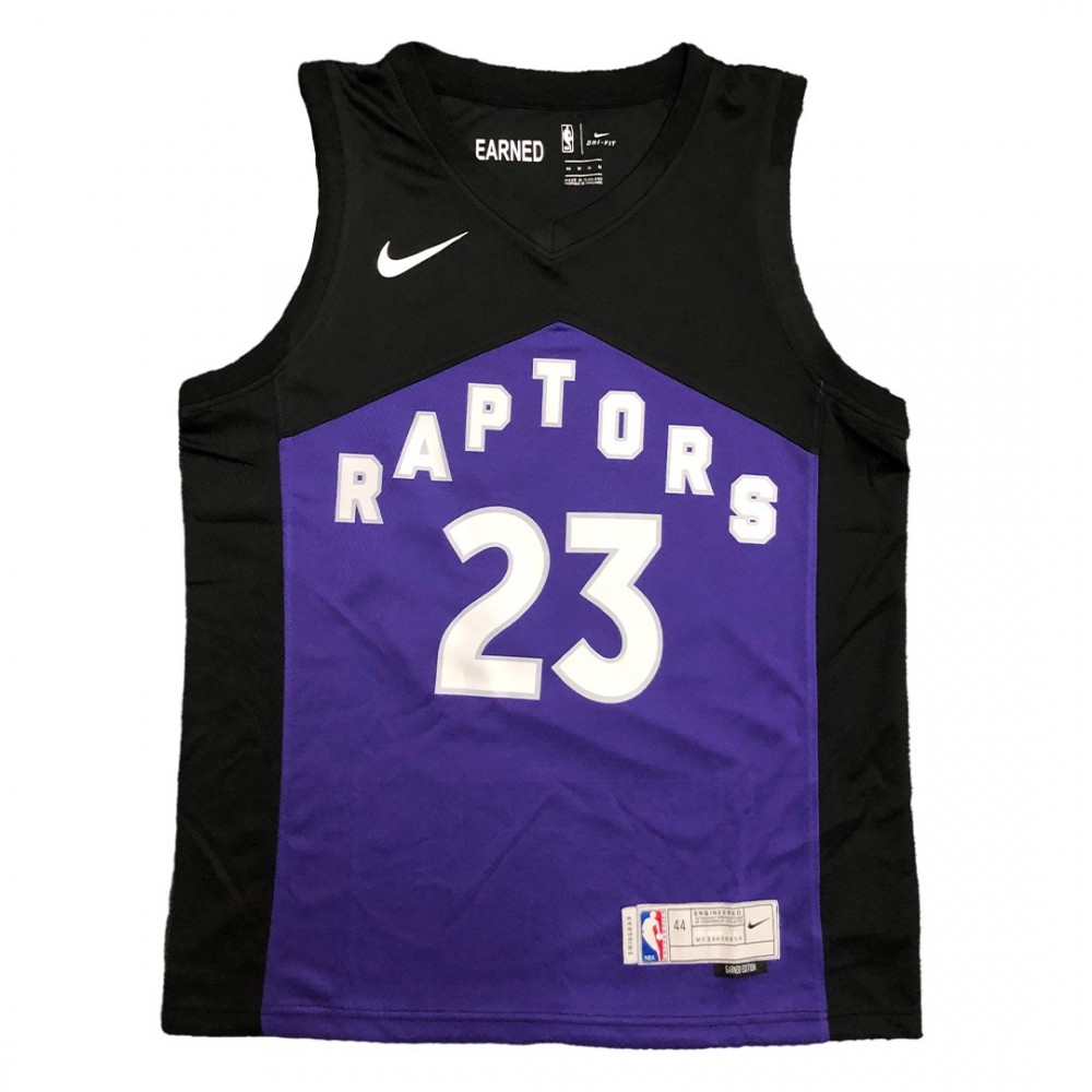 Men's Toronto Raptors Fred Striking VanVleet #23 Nike Black&Purple 2021 Swingman Jersey Earned Edition - Image 3