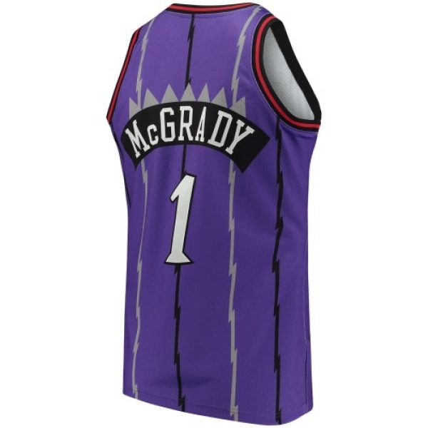Men's Toronto Raptors Tracy McGrady #1 Throwback Purple 98 99 Hardwood Classics Jersey Stylish - Image 3