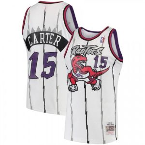 Men's Toronto Raptors Vince Carter #15 White 1998 99 Hardwood Classics Swingman Fantastic Jersey