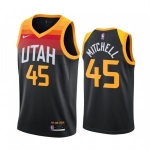 Men's Utah Jazz Donovan Mitchell #45 Nike Black Replica Swingman Stunning Jersey City Edition