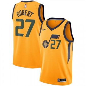 Men's Utah Jazz Rudy Gobert Fabulous #27 Nike Gold Replica Swingman Jersey Statement Edition
