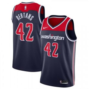 Men's Washington Wizards Davis Bertans #42 Premium Nike Navy Swingman Jersey Statement Edition