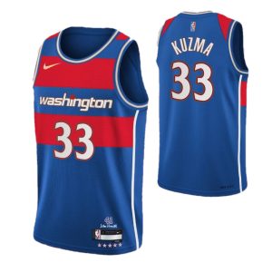 Men's Washington Wizards Kyle Kuzma #33 Nike Royal 2021/22 Swingman NBA Jersey City Edition Delightful