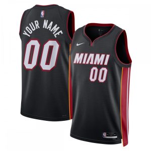 Miami Heat Nike Unisex 2022/23 Swingman Custom Jersey Black Gorgeous Icon Edition