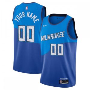 Milwaukee Bucks Nike 2020/21 Swingman Custom Jersey Blue City Terrific Edition