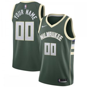 Milwaukee Bucks Nike Swingman Custom Jersey Green Amazing Icon Edition