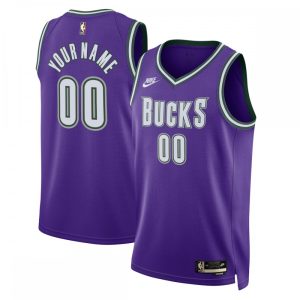 Milwaukee Bucks Nike Unisex 2022/23 Custom Striking Swingman Jersey Classic Edition Purple