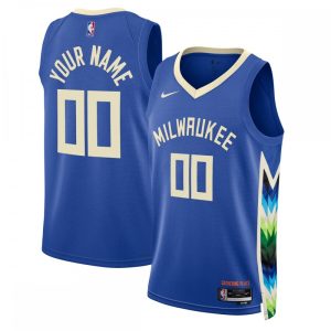 Milwaukee Bucks Nike Unisex 2022/23 Superb Swingman Custom Jersey City Edition Royal